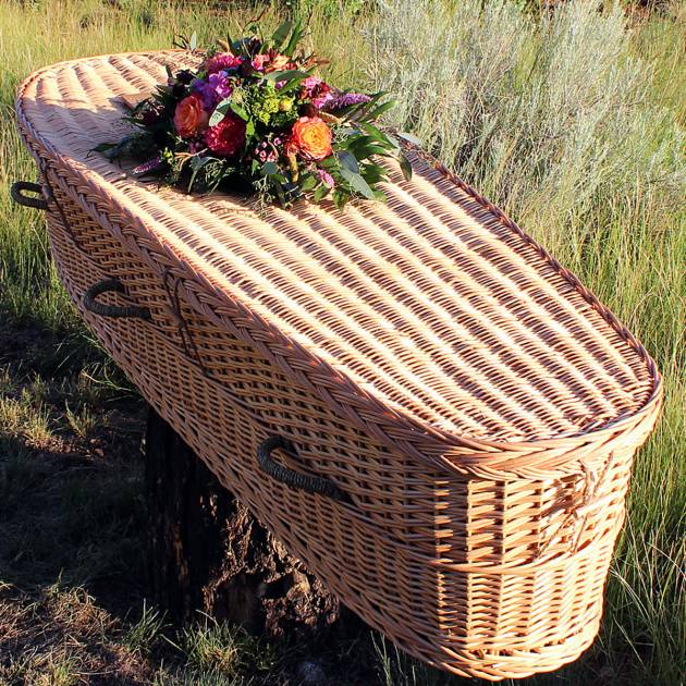 low cost funeral, wicker casket, willow casket, end of life doula sunshine coast
